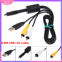 【HJ】 MINI 8Pin USB + AV UC-E6สายชาร์จข้อมูลสำหรับกล้อง Nikon SLR Video AV RCA output CABLE Charger CABLE