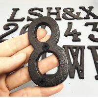 Metal Letters House Numbers Retro 3D Sign Cafe Wall Creative Cast Iron Decoration Doorplate Digital Arabic Furniture Hardware