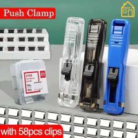 ▽ 58Pcs Clips Paper Pusher Clips Set Binder Clips/ Portable Paper Clamps for Office School Document Organizer /Not Harm Paper Clip Stapler