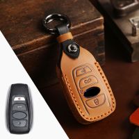 โครงเปลือกนอกเคส Kunci Remote Mobil หนังสำหรับ Subaru BRZ XV ฟอเรสเตอร์ถิ่นทุรกันดาร3/4ปุ่มปกป้องอุปกรณ์เสริมที่วางฝาครอบ