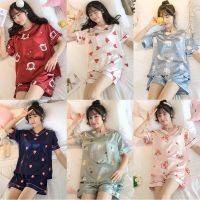 ice silk pajamas female lace sexy suit cute European and foreign trade home service