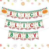 Funmemoir Slice Slice Baby Pizza Baby Shower Decorations Fast Food Pizza Theme Banner Garland Pizza Party Time Decor Supplies