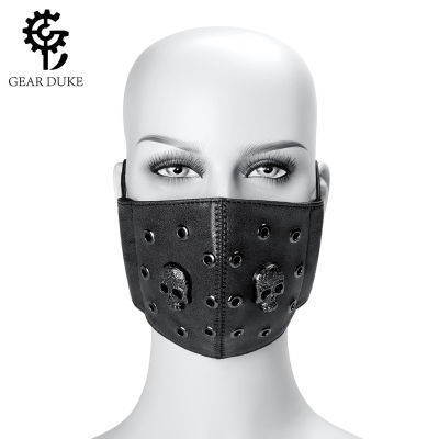 One Piece Dropshipping European And American Punk Pu Leather Neutral Skull Pm2.5 Dust Mask Holiday Performance Clothing Accessories