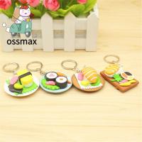 OSSMAX ที่ใส่กุญแจเครื่องประดับแหวนพวงกุญแจกุญแจอาหารน่ารักสำหรับเด็กผู้หญิงจี้ห้อยกระเป๋าถือการ์ตูนแฟชั่นที่สร้างสรรค์อัลลอย