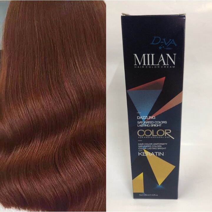 ☸643 medium copper brown milan hair color cream lasting bright colors