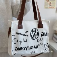 【Hot Sale】 Canvas bag womens 2023 new trendy all-match diagonal Korean version large-capacity shoulder student commuting tote