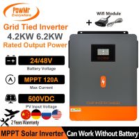 PowMr 6.2KW 4.2KW On-grid/Off-grid Inverter 230VAC MPPT 120A Output PV Panel 500VDC Input With WIFI Can work without battery