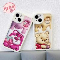 การ์ตูนน่ารัก Winnie เคสโทรศัพท์หมีช้อนส้อมมีดหมีพูห์ Lotso สำหรับ iPhone 14 Pro Max Case 14 Pro 14 Plus ฝาหลังโทรศัพท์นิ่มกันกระแทกสำหรับ iPhone 13 Pro Max Winnie ช้อนส้อมมีดหมีพูห์เคสโทรศัพท์ S สำหรับ12 Pro Max 11เคสห่อหุ้ม