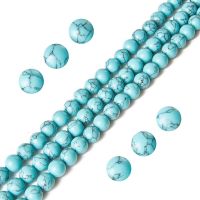 4/6/8/10mm Blue Turquoise Beads AAAAA Natural Gemstone Beads Round Loose Beads for Jewelry Making DIY Charm Bracelet Necklace