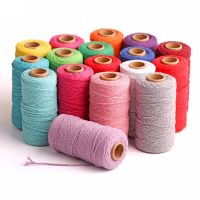 【YD】 100M/Roll 2mm Cotton Rope Colorful Twine Macrame Cord String Thread Crafts Braided Twisted Textile