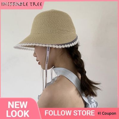 Straw Summer Hat Women Sun Hat with Wind Lanyard Wide Brim UPF 50 Anit-UV Protection Beach Hat Foldable Female Summer Caps