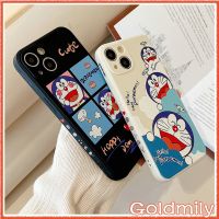 BOUND （in stock） เคสไอโฟน11โดเรม่อน เคสสำหรับApple iPhone 13 ซิลิโคนขอบเหลี่ยมลายแถบข้าง เคส iPhone 13 SE3 2020 เคส i8plus เคสไอโฟน13 plus 13 iPhone6s เคสi11 เคสไอโฟนXS 6 11 6s XS 11 เคสไอโฟน7พลัส X เคสไอโฟนse2 2020 เคสไอโฟนxr 12 Pro Max Xr Doraemon Case