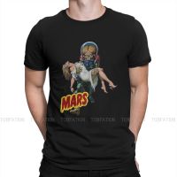 Vintage Distressed Classic Essential Graphic Tshirt Mars Attacks Martian Film Printing Streetwear T Shirt Men Short Sleeve