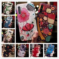 ↂ┇✱ Cute Relief Silicone Cover For Samsung Note 10 Plus Case Black Emboss Soft 3D Covers For Samsung Galaxy Note 10 8 9 5 Note8 M52