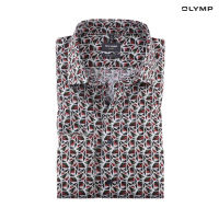 OLYMP GREEN CHOICE LUXOR Shirt เสื้อเชิ้ตชายรักษ์โลก สีเขียวมะกอก ลายพิมพ์กราฟฟิก ทรงหลวม ใส่สบาย รีดง่าย