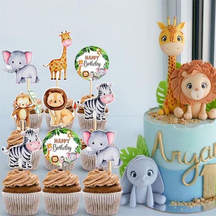 Funcart Jungle Animal Mdf cake topper for 1st Birthday Decoration/jungle  Birthday Decoration/Half Birthday Decoration : Amazon.in: Toys & Games