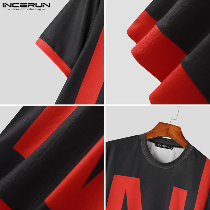 incerun-เสื้อเบลาส์เข้ารูปคอกลมเสื้อเชิ้ตแขนสั้นลำลองสำหรับบุรุษเสื้อเสื้อยืดวันหยุด-สไตล์เกาหลี