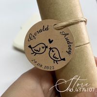 【hot】❦  white kraft paper personalized Hand label Wedding Decoration Customization 38mm/50mm round