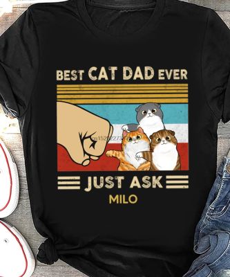 Kaus Oblong Pria Uniseks Vintage Kustom Ayah Kucing Terbaik Pernah Kucing Ayah 3 100% cotton T-shirt