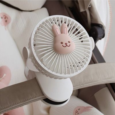 Korean Baby Stroller Fan Portable Clip-On Fan 3 Speed USB Wireless Rechargeable Cartoon Fans OutdoorTH