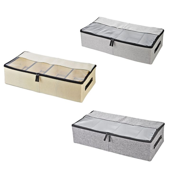 under-bed-storage-bins-containers-large-foldable-shoe-storage-organizers-with-clear-lid-2-way-zippers