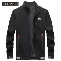 เสื้อแจ็กเก็ตคอปกของผู้ชายคนใหม่ฤดูใบไม้ร่วงแนว JEEP SPIRIT