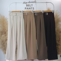 Belt pants กางเกงฟรีไซส์ เข็มขัดผ้าคอตตอน *รายละเอียดสินค้าเพิ่มเติมด้านล่างจ้า*