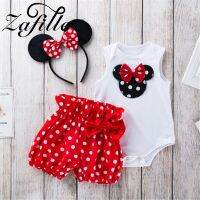 ■✸◐ ZAFILLE Sweet Cute Newborn Girls Clothes Set Lovely Bodysuit Polka Dot Shorts 0-12M Kids Toddler Costume Baby Tracksuit Outffits