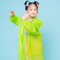 Fashion EVA Children Raincoat Thickened Waterproof Kids Rain Coat 7-15 Years Old Boys Grils Transparent Outside Rainwear Suit