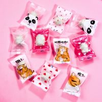 AQ 100pcs Cookies Candy Packaging Bag Cute Cartoon Pink LOVE Heart Cat Claw Wedding Birthday Party Sugar Wrap Colored Poly Bag