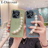 เคสโทรศัพท์ใหม่สำหรับ Realme C53 ฝาครอบ สร้อยข้อมือไข่มุกกันตกซิลิโคนนิ่มหลากสีสำหรับ Realme C53 เคส