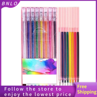 BNLO เจลพลาสติก Set Pulpen สำนักงานปากกาเน้นข้อความเจลสีสันสดใสปากกาจดบันทึกน่ารัก