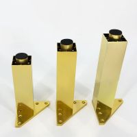 4pcs/lot Gold Metal Sofa Legs TV Cabinet square Legs Metal Furniture Leg Cabinet Cupboard Table Feet Furniture Protectors Replacement Parts Furniture