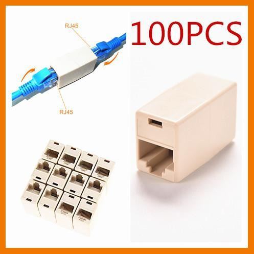HOT!!ลดราคา 100pcs RJ45 CAT5 Coupler Plug Network LAN Cable Extender Joiner Connector Adapter ##ที่ชาร์จ แท็บเล็ต ไร้สาย เสียง หูฟัง เคส Airpodss ลำโพง Wireless Bluetooth โทรศัพท์ USB ปลั๊ก เมาท์ HDMI สายคอมพิวเตอร์