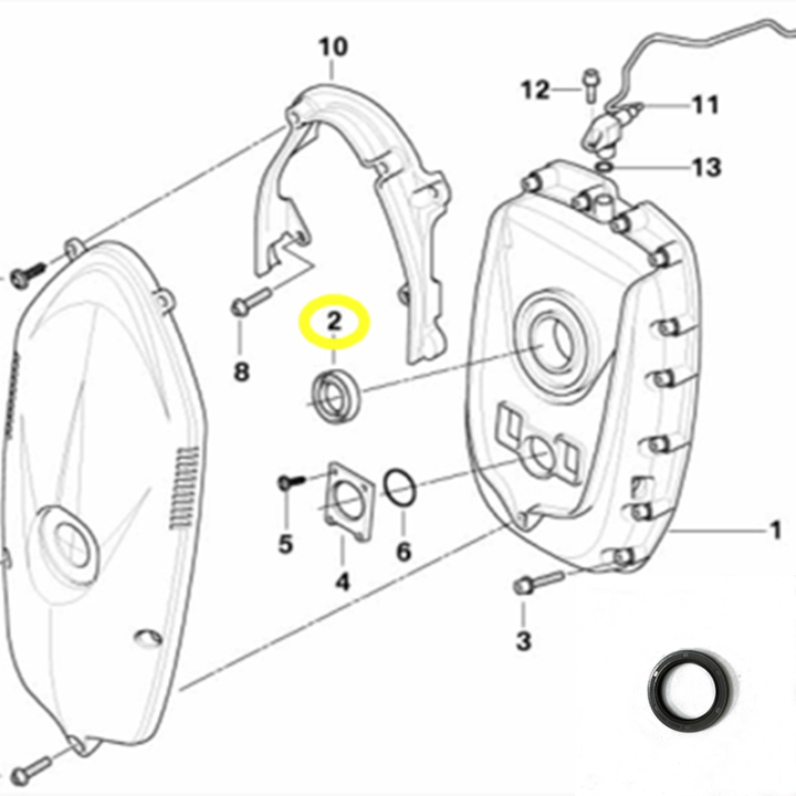 Engine Balance Shaft Oil Seal For BMW R1200GS ADV R1200RT R900RT R1200R