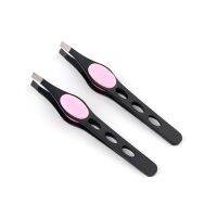 1pc Three Hole Eyebrow Tweezer Bevel Eyebrow Trimming And Pulling Eyebrow Clip With Rubber Pad Eye Makeup Tools