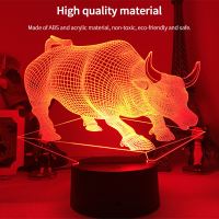 Cattle Bedside Lamp 3D Hologram Illusion Night Light LED 3D Night Light Touch Switch Baby Sleeping Table Light For Home Bedroom