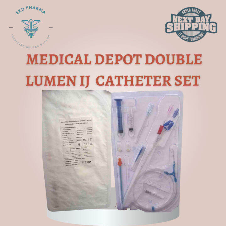 Double Lumen IJ Hemodialysis Catheter Set MEDX / MEDICAL DEPOT Fr.12 x ...