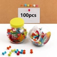 100Pcs Metal Push Pin Colorful Plastic Tacks Making ThumbTacks Cork Board Tachuelas Home Message Office Meeting School Note 0054 Clips Pins Tacks