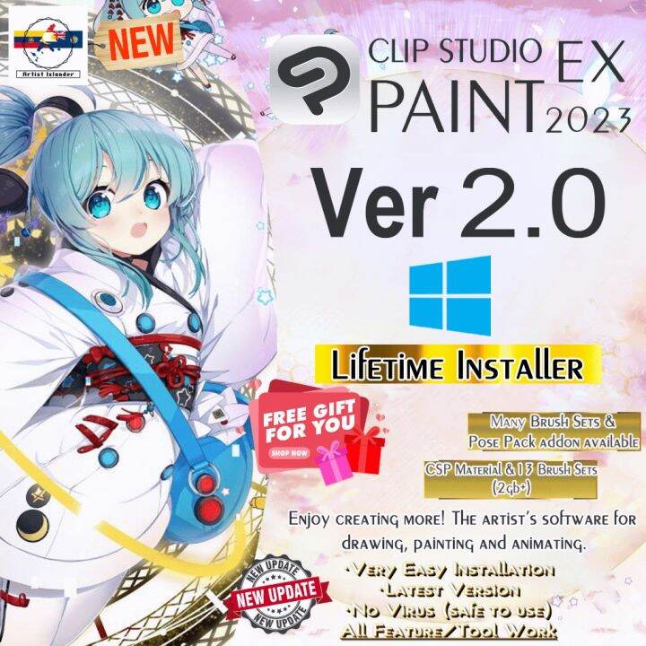 【COD】xengzhan27972 Clip Studio Paint EX V2.0 New Updated Brush l Latest