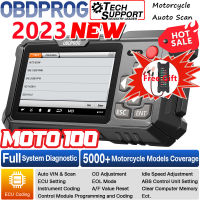 OBDPROG MOTO 100เครื่องมือวินิจฉัยรถจักรยานยนต์,สแกนเนอร์วิเคราะห์ระบบ ECU พร้อมฟังก์ชั่นรีเซ็ต ABS TPMS A/f สำหรับ BMW/DUCATI/HONDA/YAMAHA/HARLEY/KTM/BRP