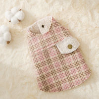 Pet autumn winter check vest Cats two-legged clothing keeps warm Puppy dog cat costume lamb cashmere cotton coat cat sweater