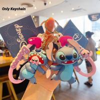 พวงกุญแจ จี้ตุ๊กตาฟิกเกอร์ PVC รูปการ์ตูนดิสนีย์ Stitch เหมาะกับของขวัญ สําหรับตกแต่งกระเป๋า