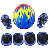 7pcs/set Kids Protective Gear with Adjustable Helmet Knee Pads Elbow Pads Wrist Pads for Bicycle Roller Skates