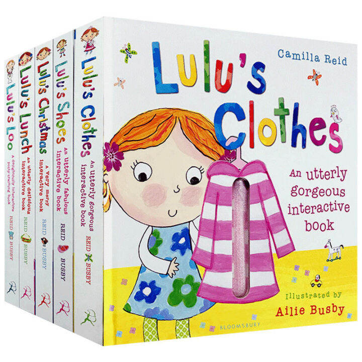 lulu-lulu-series-5หนังสือภาพต้นฉบับภาษาอังกฤษของแท้เด็กปกแข็งดำเนินการสัมผัส