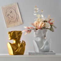 Nordic Resin Human Statue and Sculpture Abstract Figurine Art Vase Home Decoration Accessories Modern Living Room Decoration