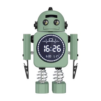 Robot Smart Digital Alarm Clock Temperature Display Desktop Clocks with Snooze Mode Home Bedroom for Child Gift