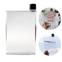 750Ml Water Bottle Travel Drinking Flat Crystal Waterbottle Transparent Plastic Kettle Portable Sports Bottles Cup Drinkware