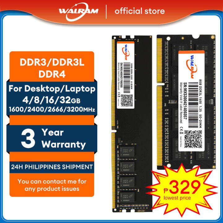WALRAM Memory RAM DDR3 DDR4 DDR3L 4GB 8GB 16GB UDIMM Desktop Host