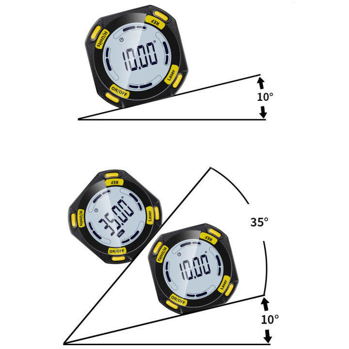 kkmoon-ตัวค้นหาระดับดิจิตอลและมุมแม่เหล็ก5ด้านอเนกประสงค์4-90-inclinometer-จอแสดงผล-lcd-มาตรวัด4หน่วยสลับได้สองเส้น-เลเซอร์-ระดับ